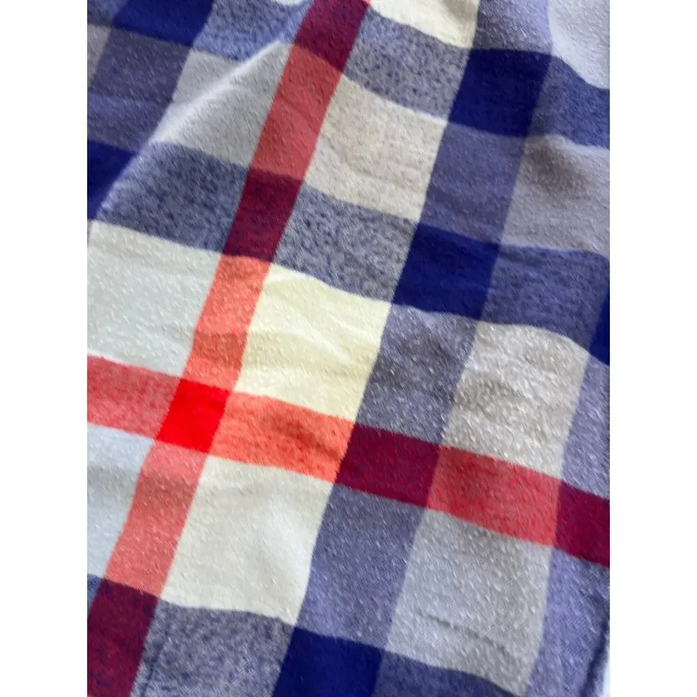 Aerie Real Soft Flannel Sleep Pants Pajama Blue Red Plaid Size XL Short